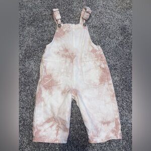 Zara Kids Pink Tie Dye Overalls Size 12-18 Months